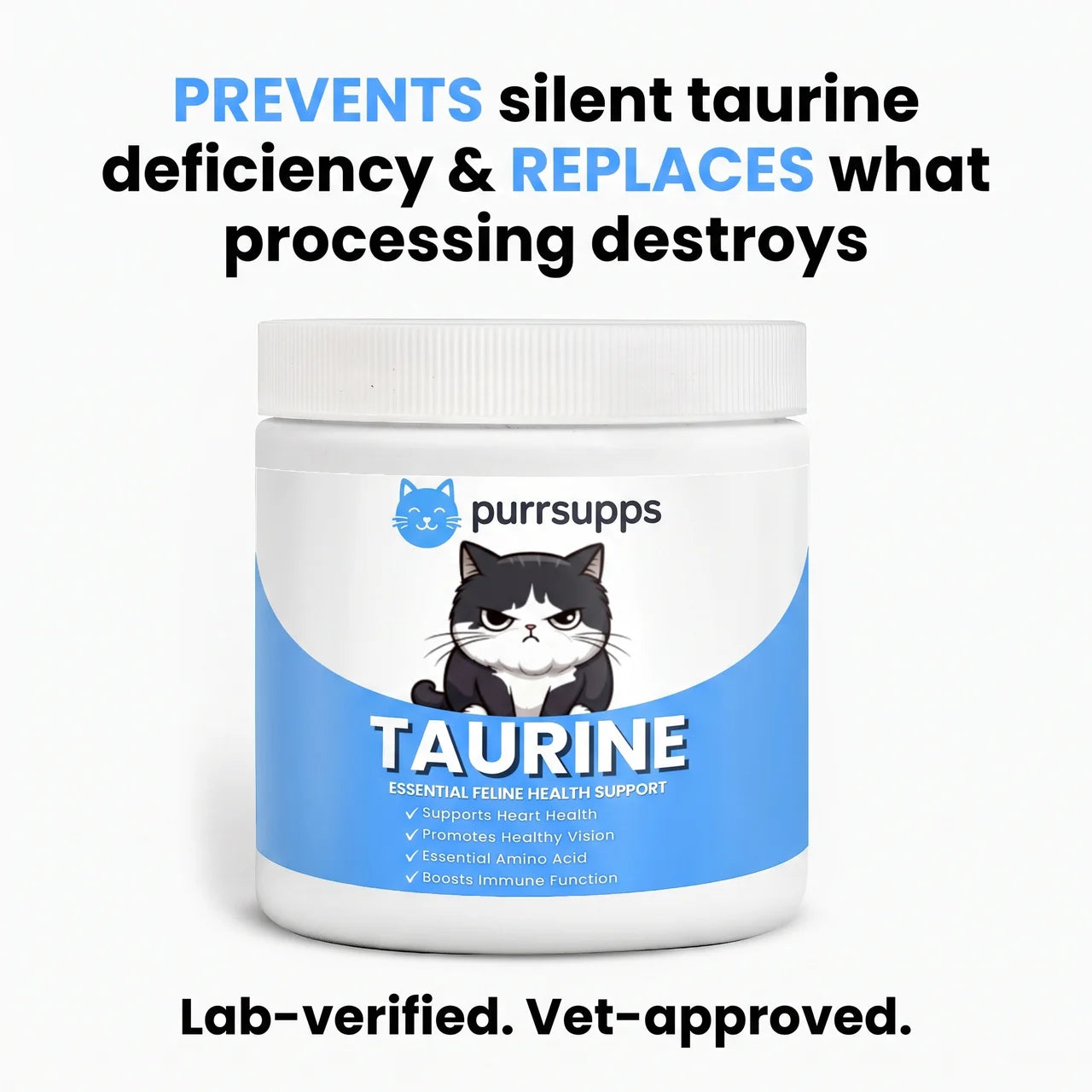 Stop The Silent Deficiency Before You See the Signs with PurrSupps™ Taurine Supplement