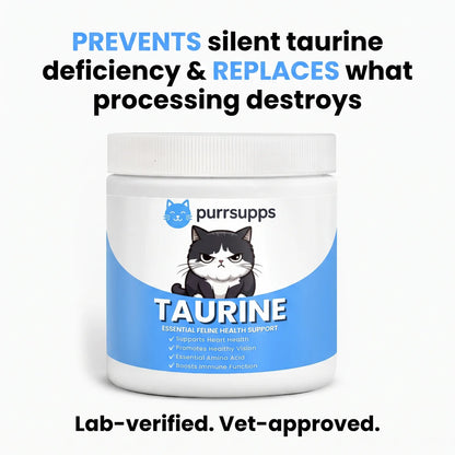 Stop The Silent Deficiency Before You See the Signs with PurrSupps™ Taurine Supplement